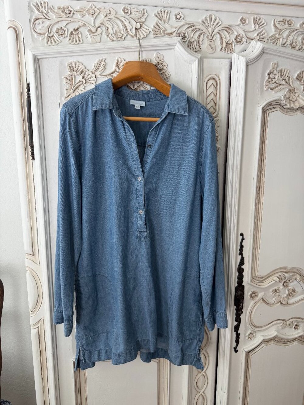 J Jill xl tall denim tencel tunic top